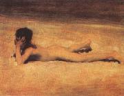 John Singer Sargent Ragazzo nudo sulla spiaggia painting